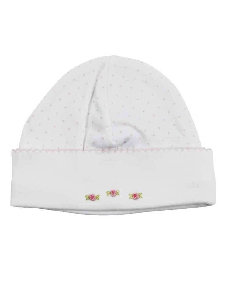 Baby Threads Pink Dot w/Flower Emb Peggy Hat