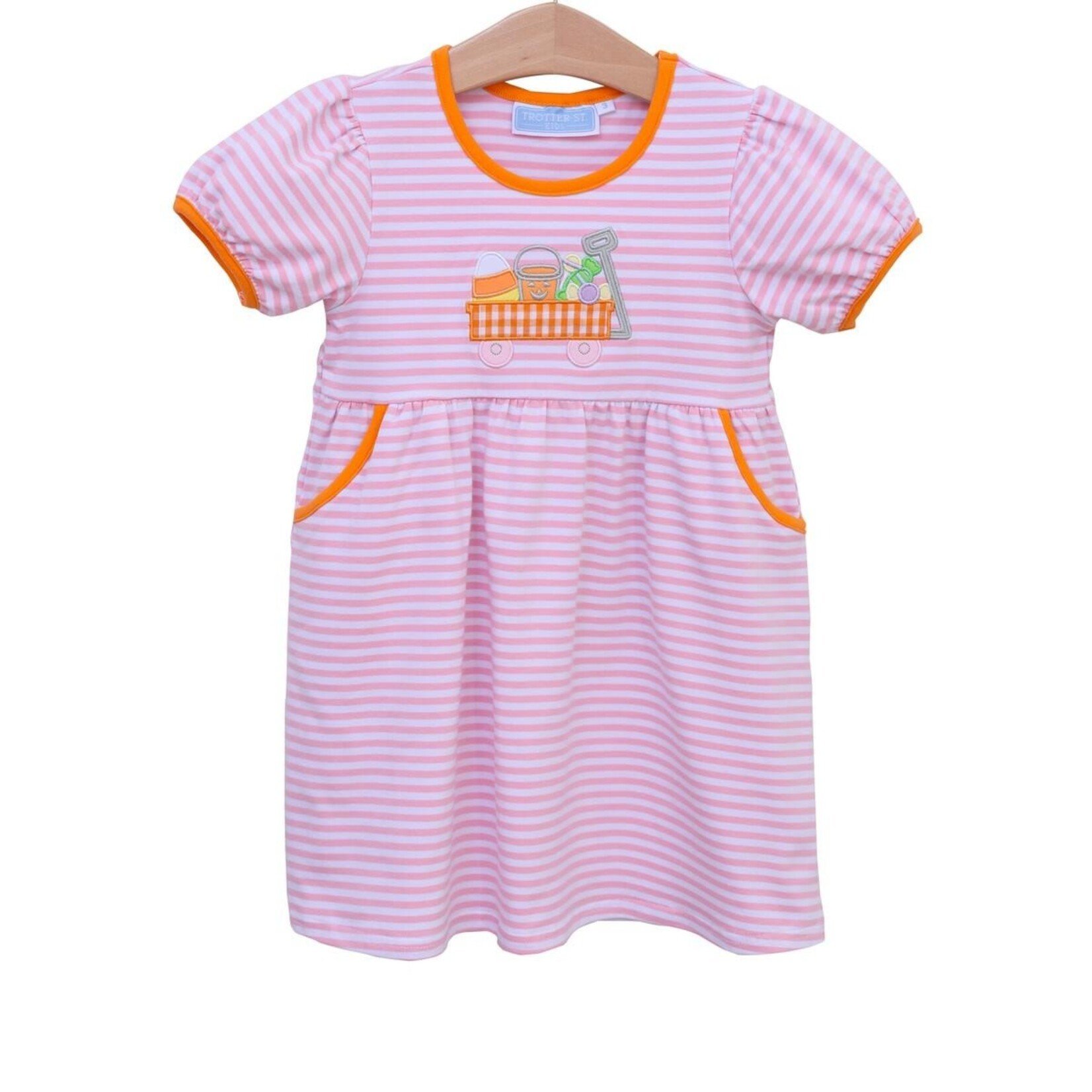 Trotter Street Kids Pink Halloween Wagon Dress