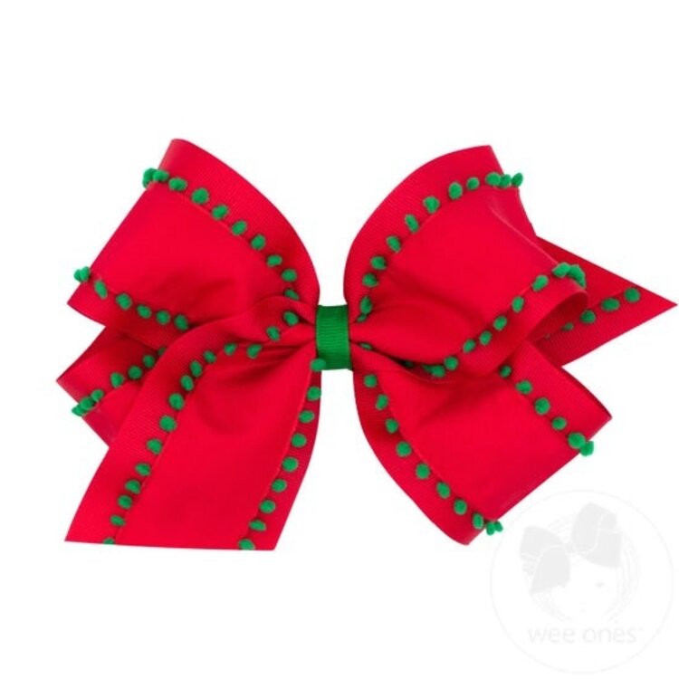 Wee Ones Pom Pom Overlay Bow