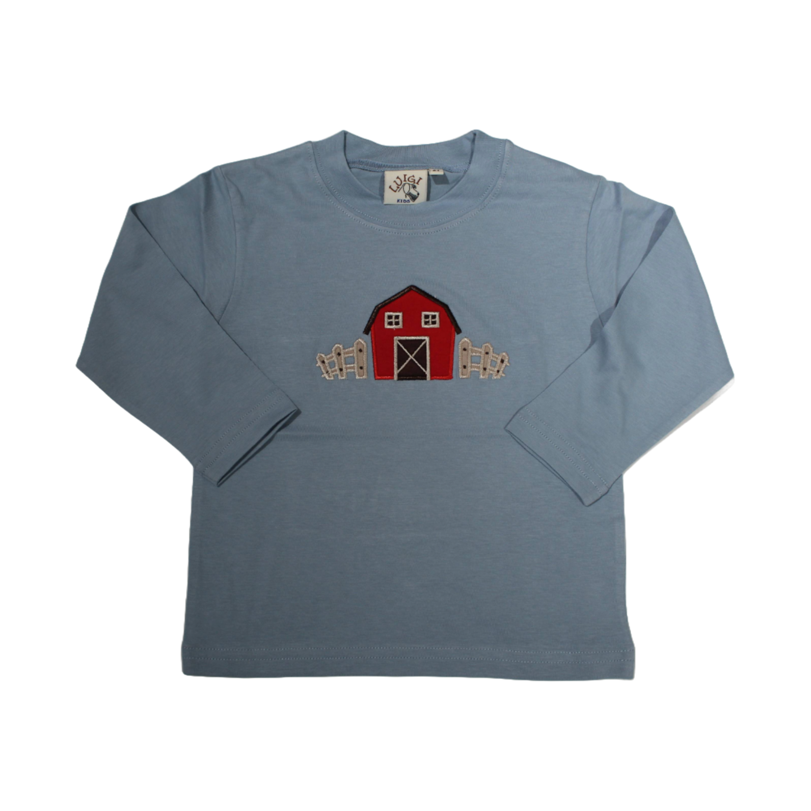 Luigi Kids Steel Blue LS Barn Shirt