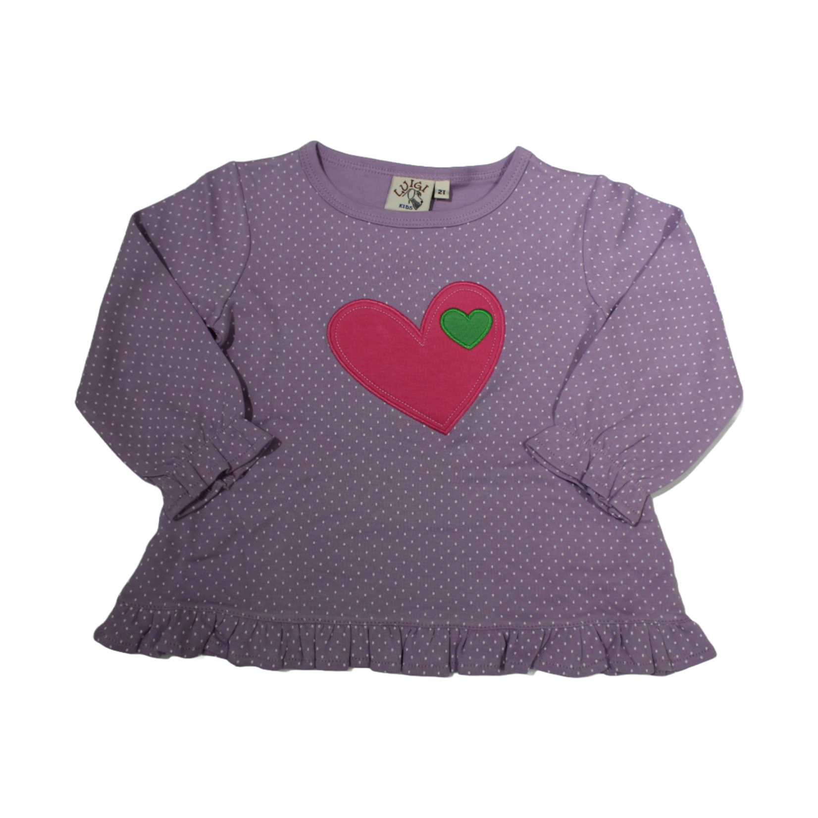 Luigi Kids Pink Heart Lavender Dot Swing Top