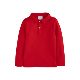 Little English Long Sleeve Polo - Red