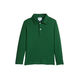 Little English Long Sleeve Polo - Hunter Green