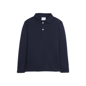 Little English Long Sleeve Polo - Navy