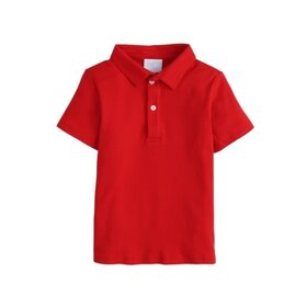 Little English Red Short Sleeve Solid Polo