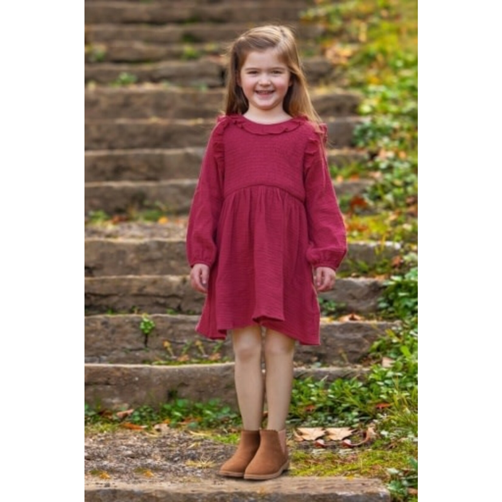 Mabel and Honey Red Autumn Dress