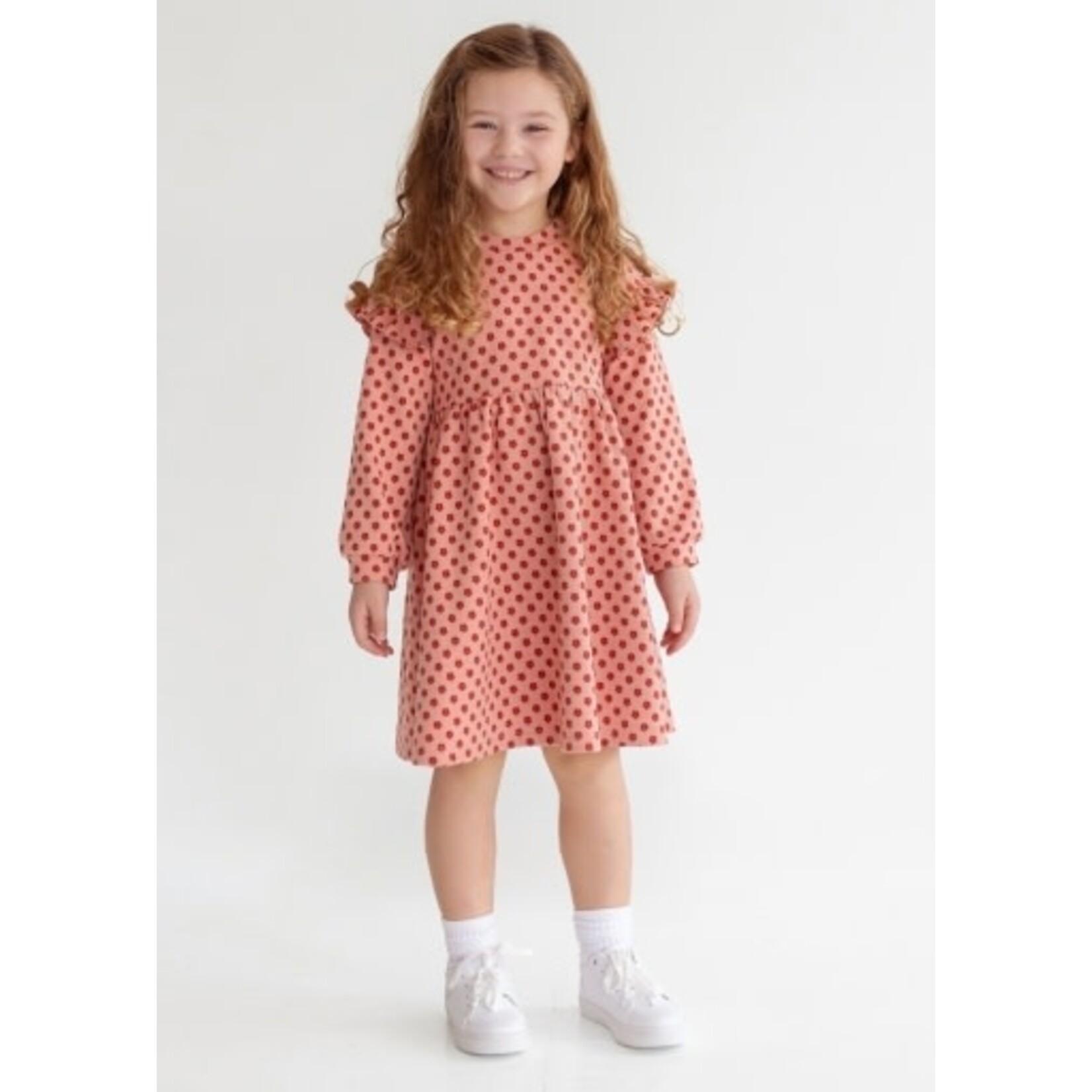 Mabel and Honey Pink Red Velvet Dress