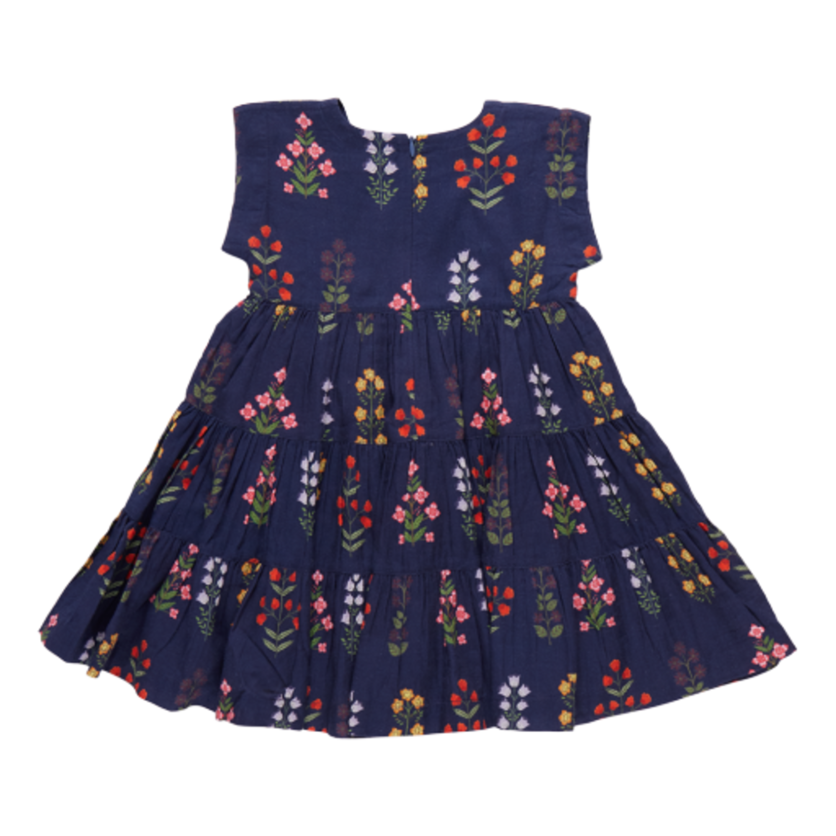 Pink Chicken girls peachy dress - navy field floral