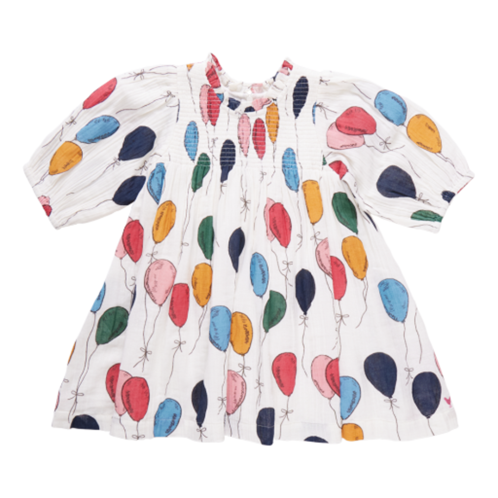 Pink Chicken girls stevie puff sleeve dress - balloon bunches