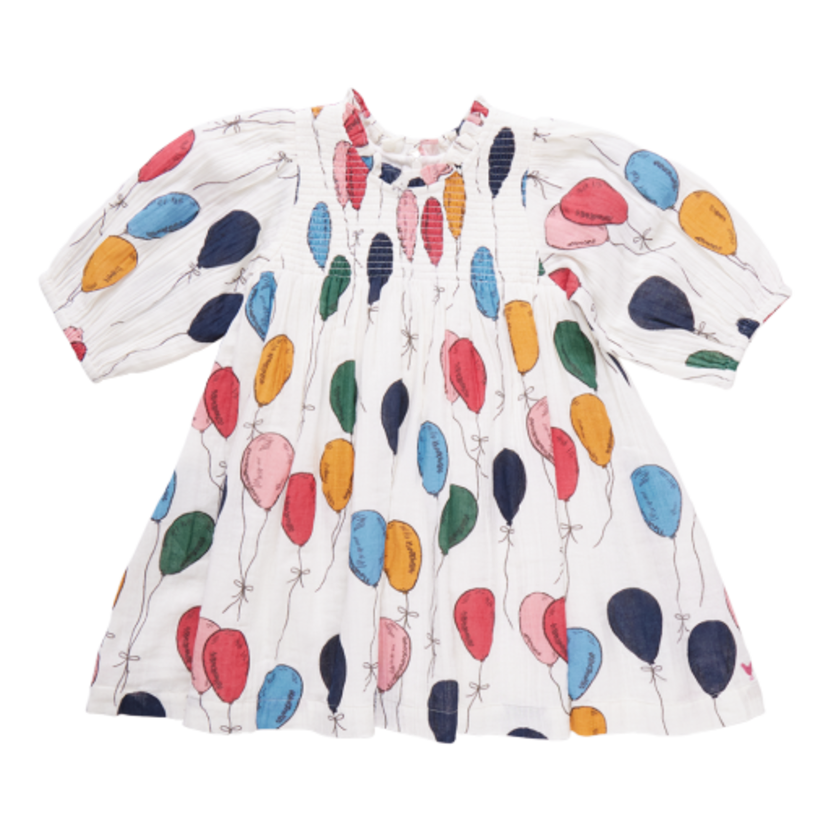 Pink Chicken girls stevie puff sleeve dress - balloon bunches