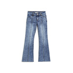 Tractr Mid Rise Front Seam Flare Hem Denim