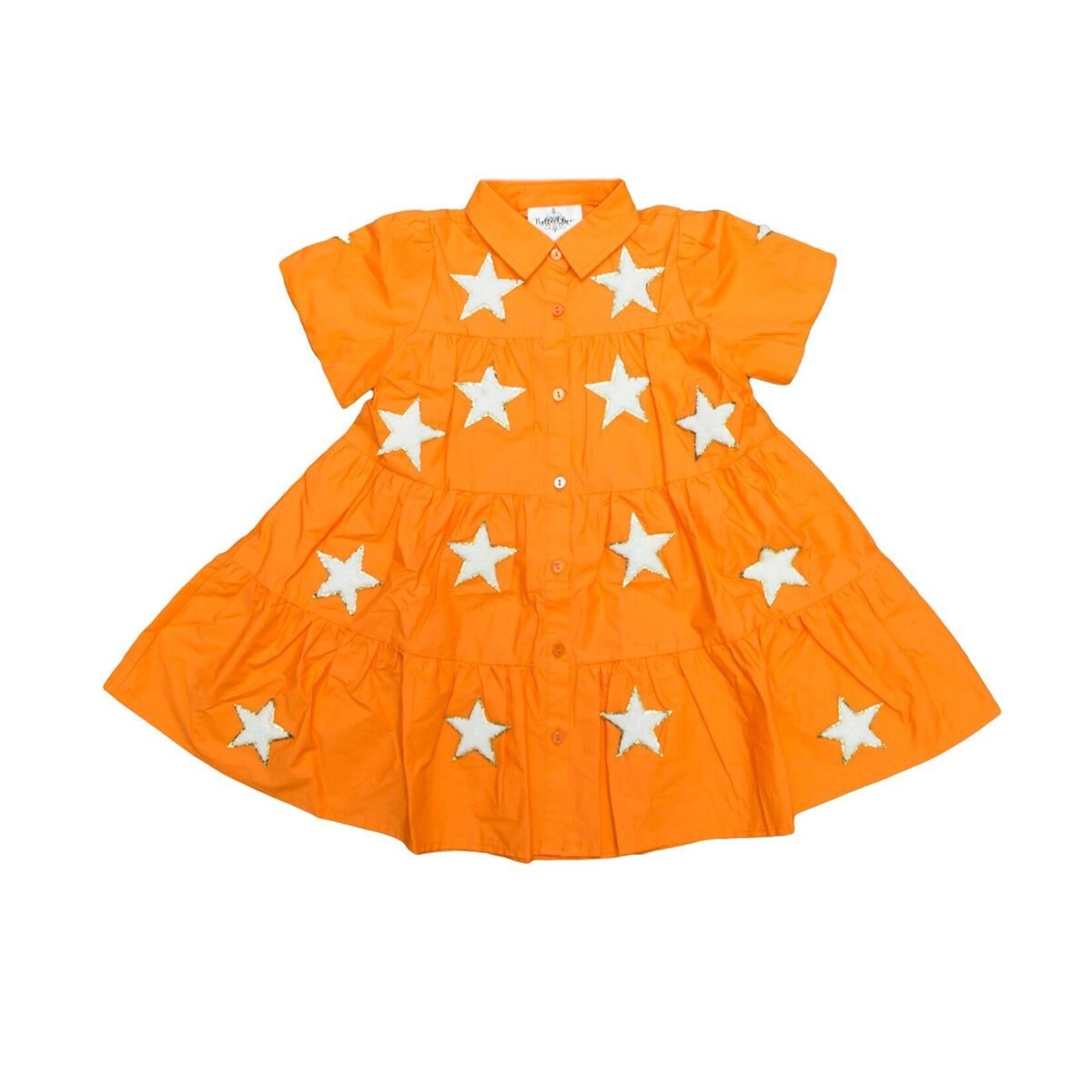 Belle Cher Orange & White Chenille Star Dress