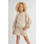 Sadie & Sage Beige Side Tie Knit Top