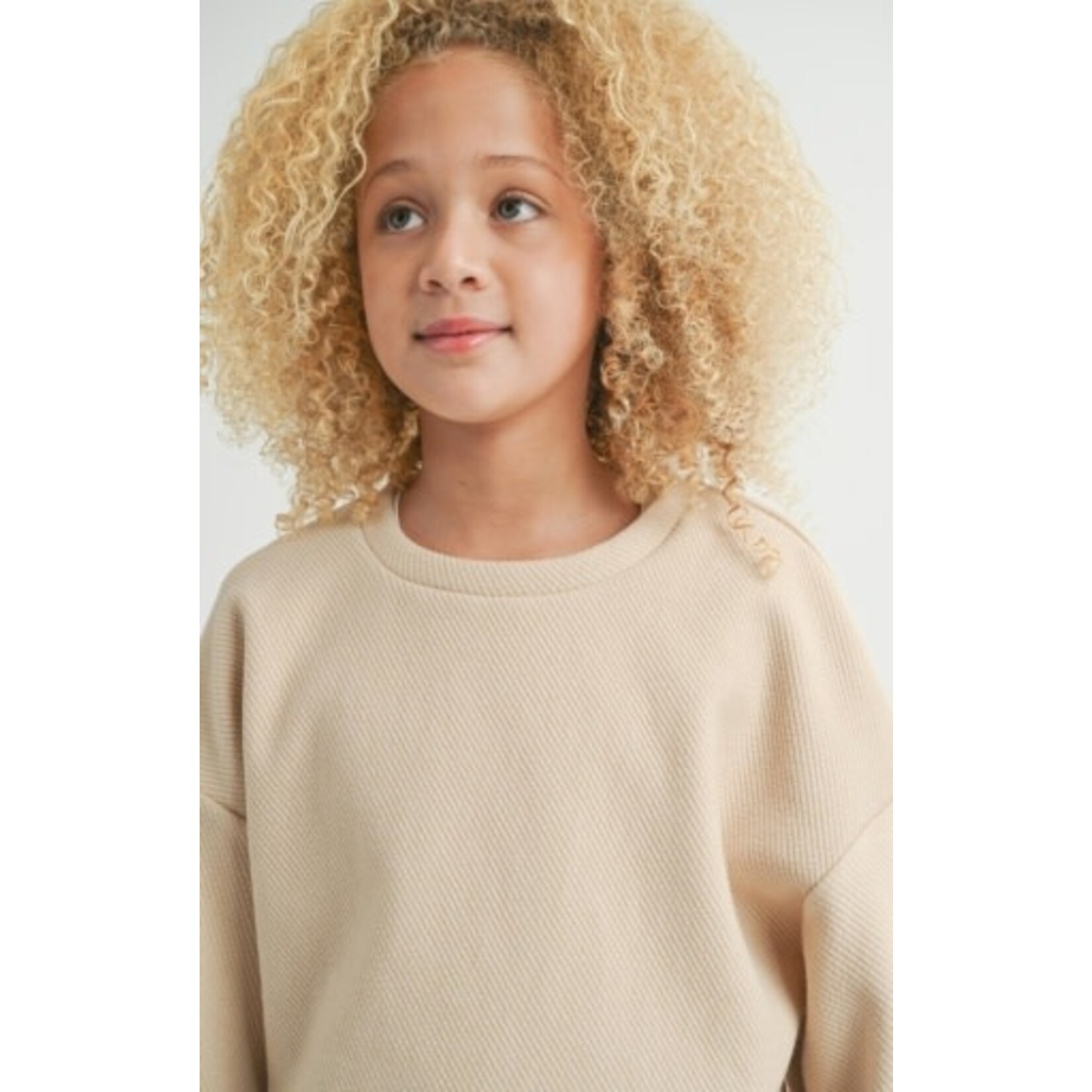 Sadie & Sage Beige Side Tie Knit Top