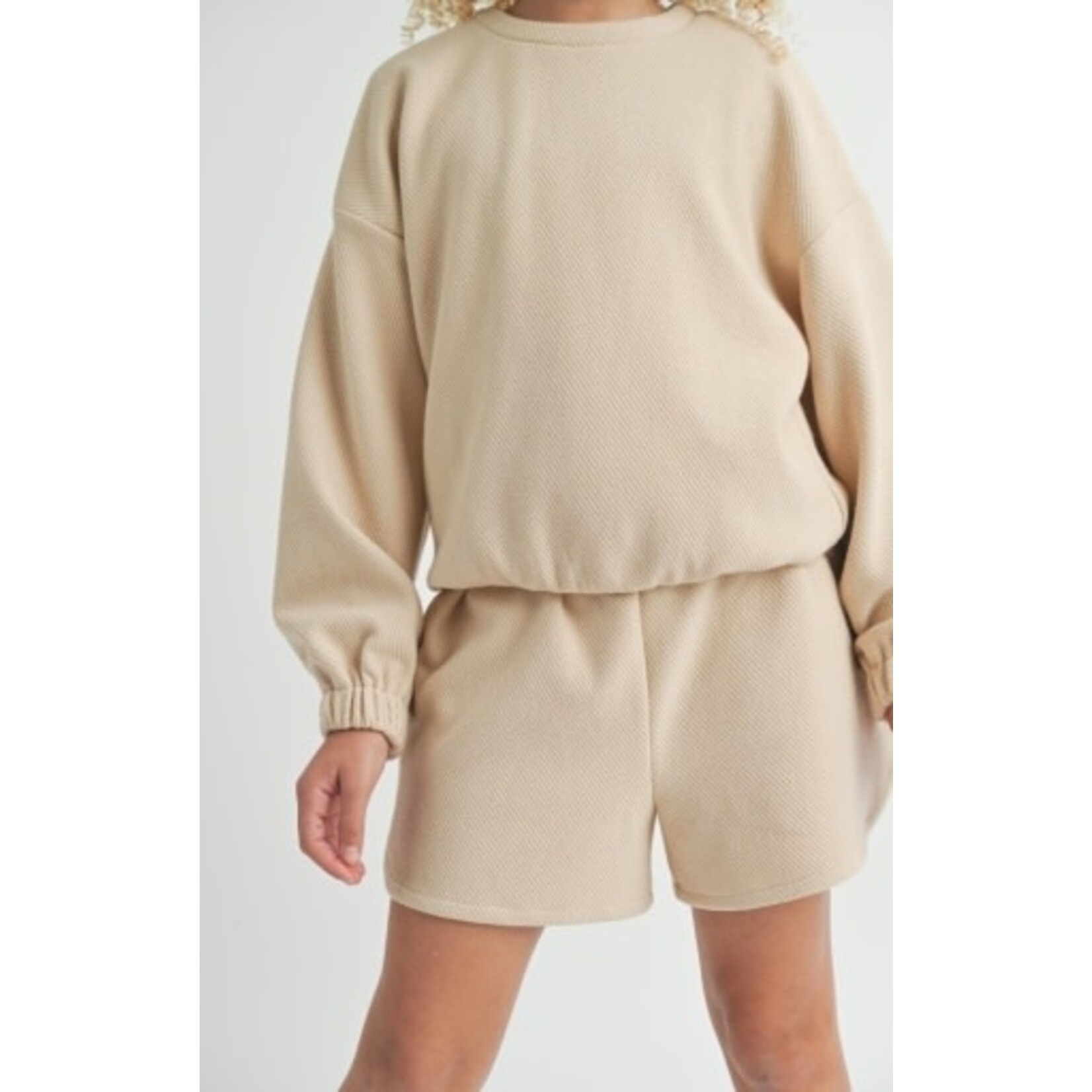 Sadie & Sage Beige Side Tie Knit Top