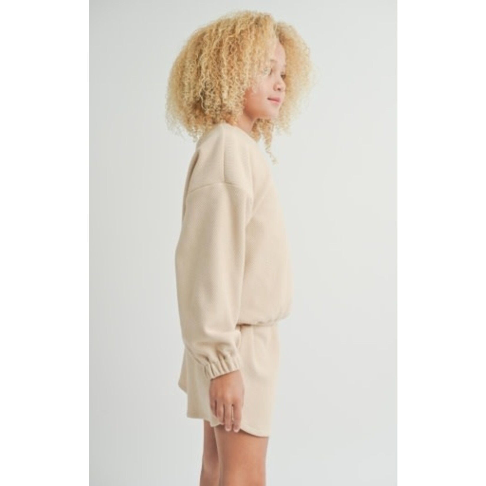 Sadie & Sage Beige Side Tie Knit Top