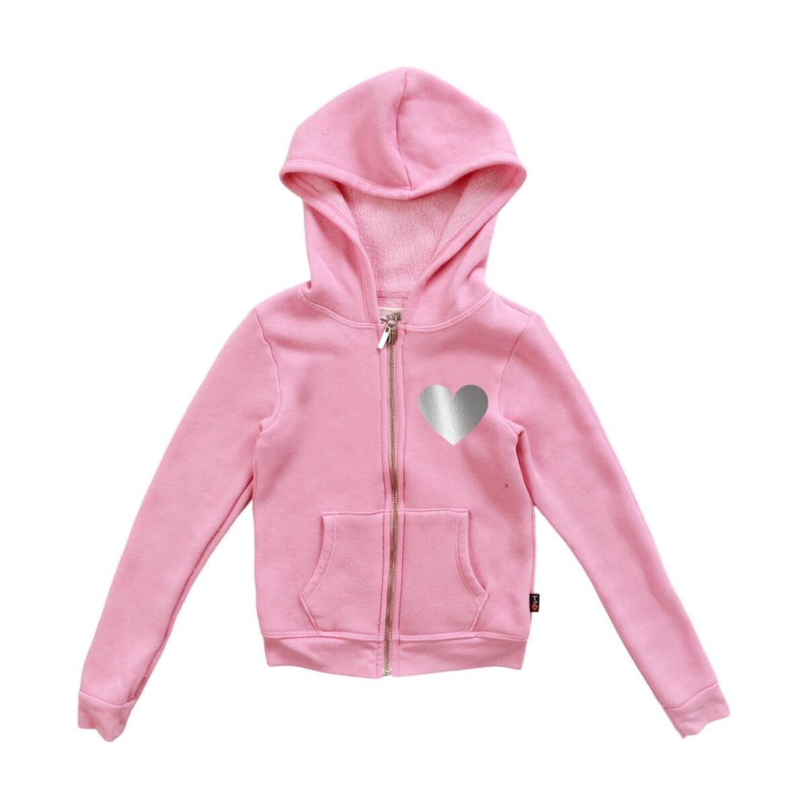 T2Love Silver Heart Pink Hooded Jacket