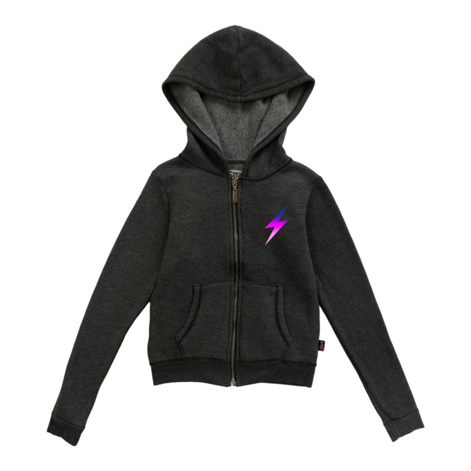 T2Love Black Lightening Bolt Zip Hoodie