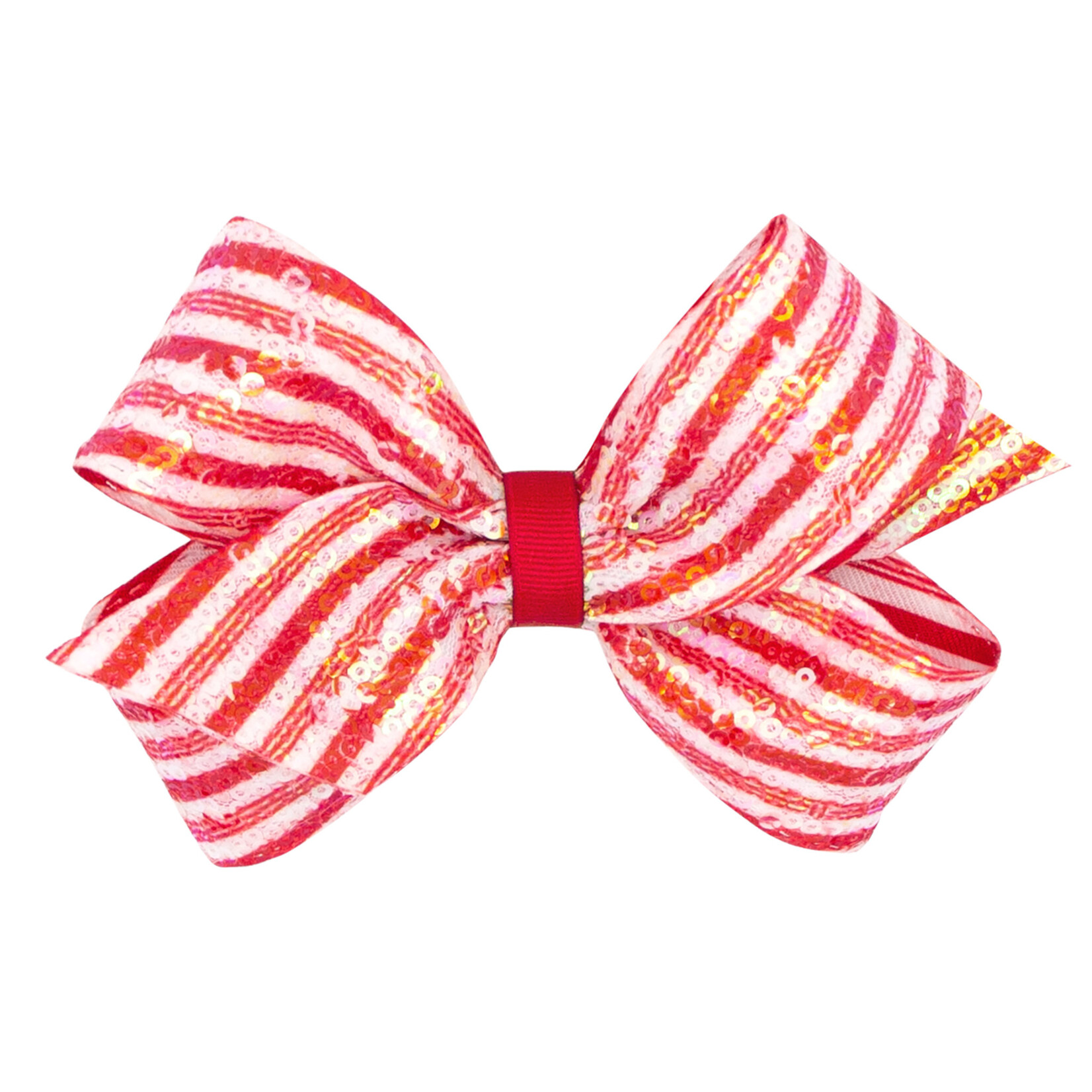 Wee Ones Holiday Stripe Sequin Bow