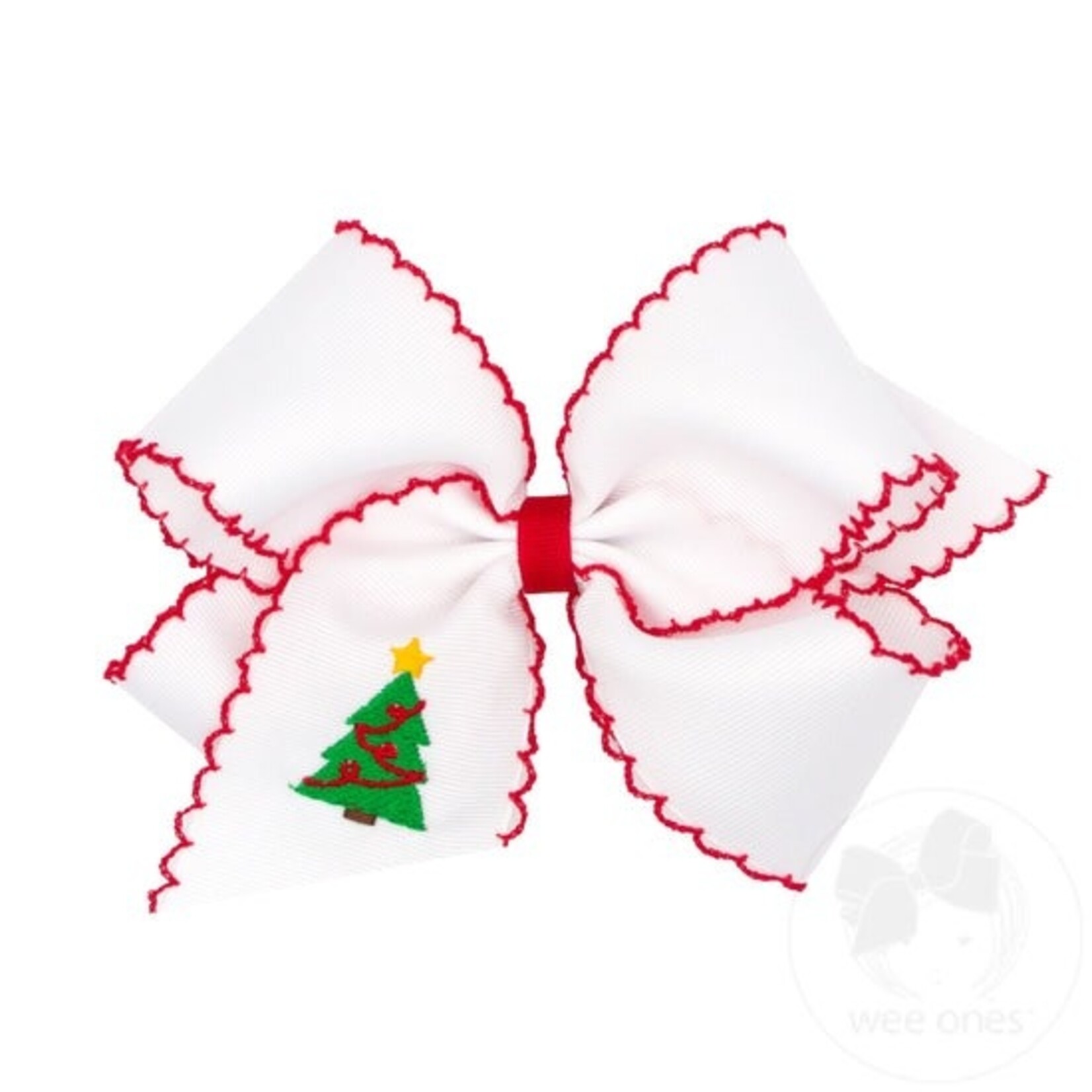 Wee Ones Moonstitch Emb Holiday Bow