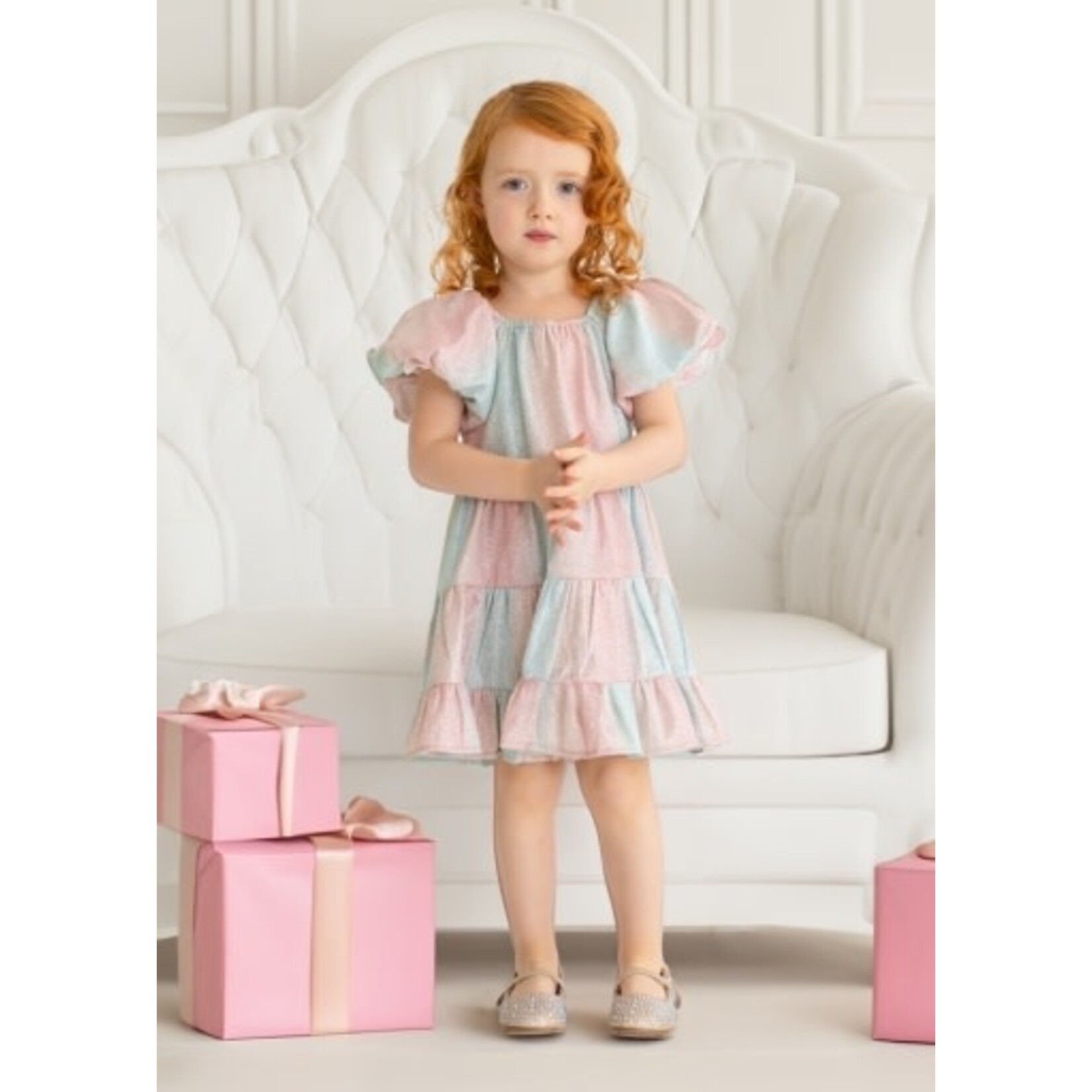 Mabel and Honey Pink Multi Shimmer Dress