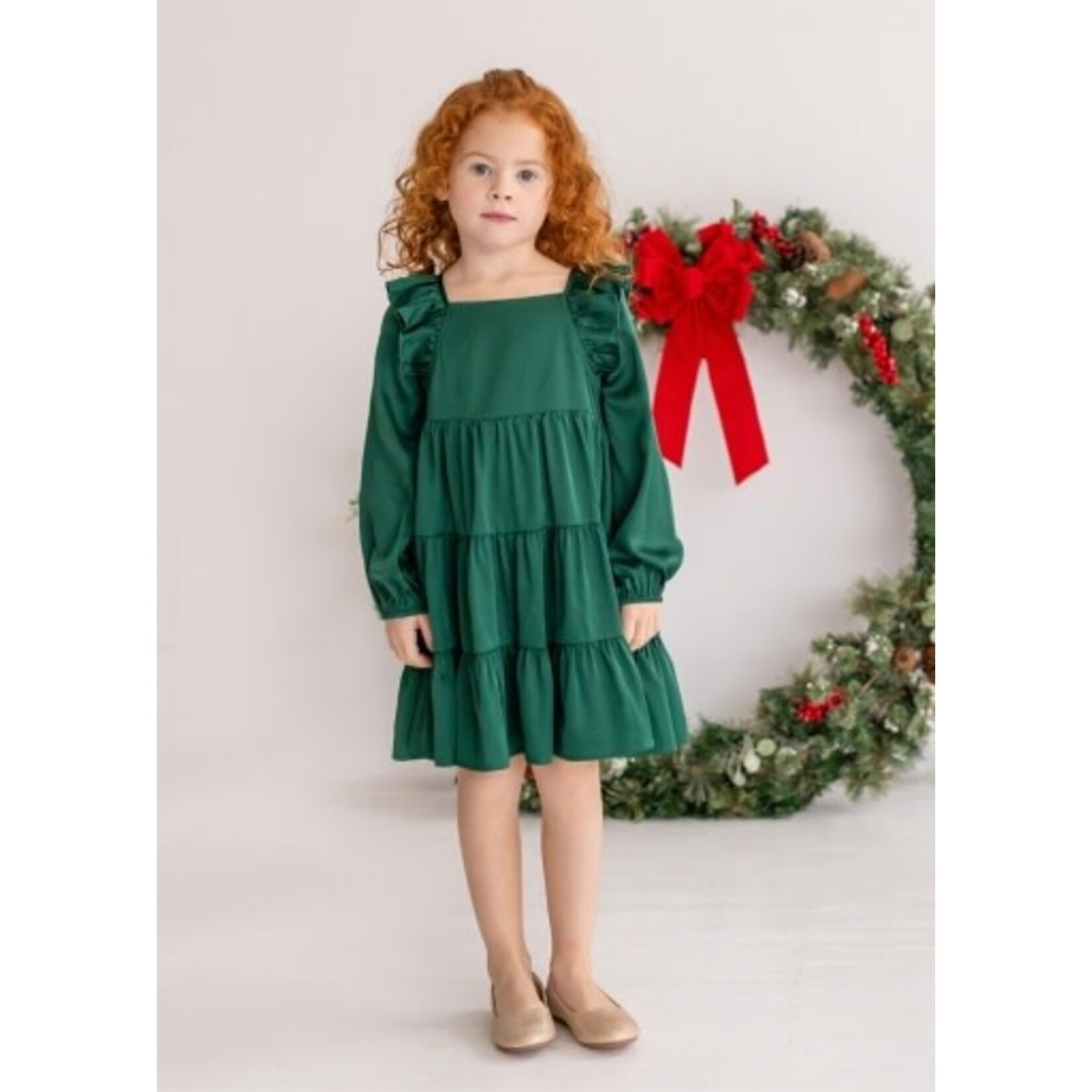 Mabel and Honey Green Mistletoe Dress