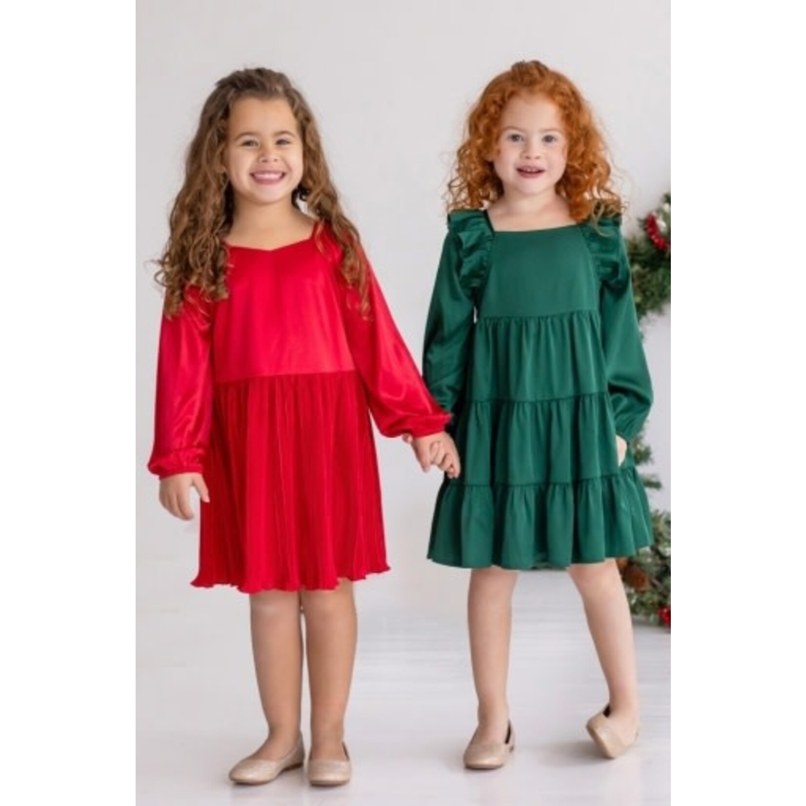 Mabel and Honey Green Mistletoe Dress