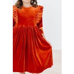 Mila & Rose Pumkin Spice Velvet Ruff Twirl Dress