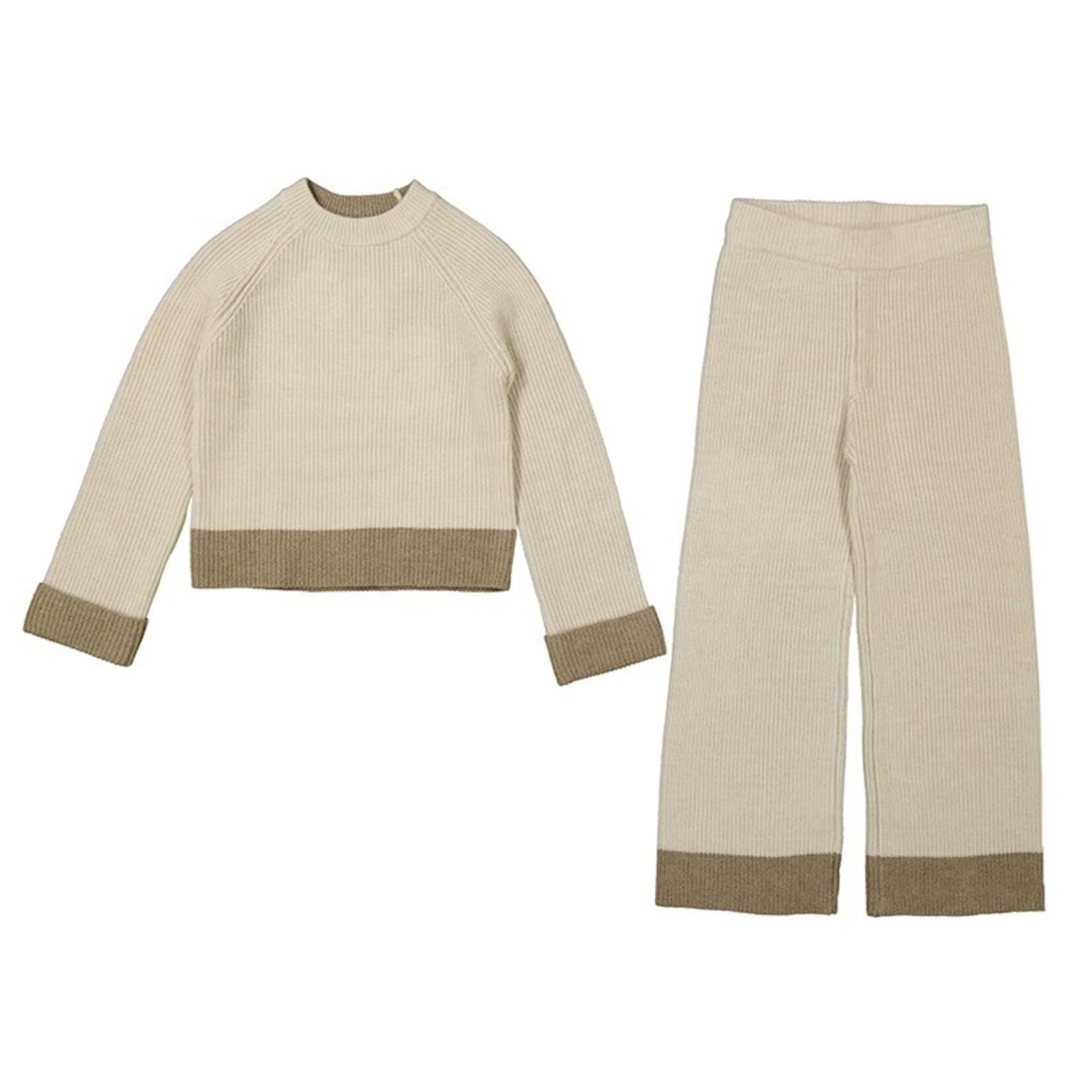 Mayoral Heathered Stone Knit Pant Set