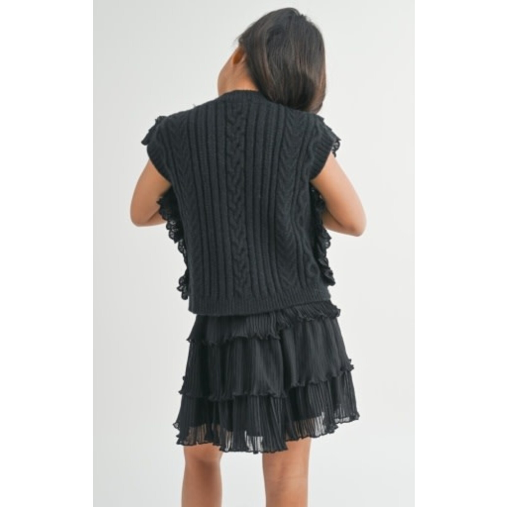 Sadie & Sage Black Vicky Sweater with Lace