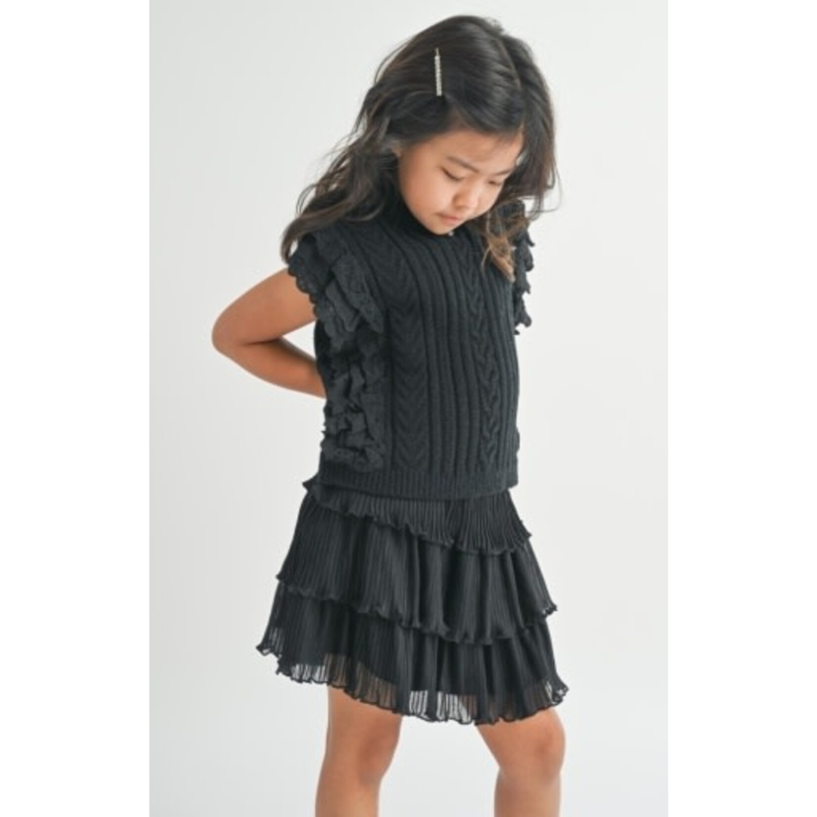 Sadie & Sage Black Vicky Sweater with Lace