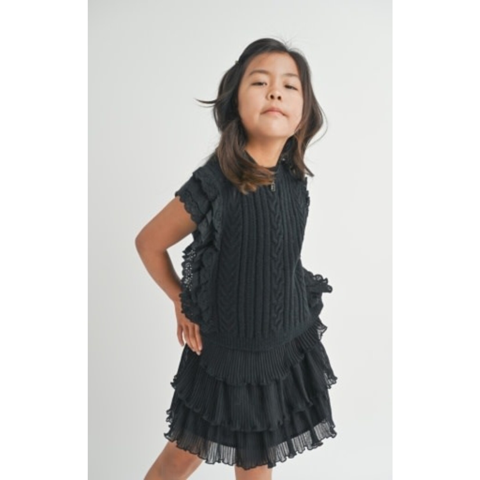 Sadie & Sage Black Vicky Sweater with Lace