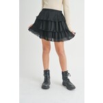 Sadie & Sage Black Ruffled Layered Skirt