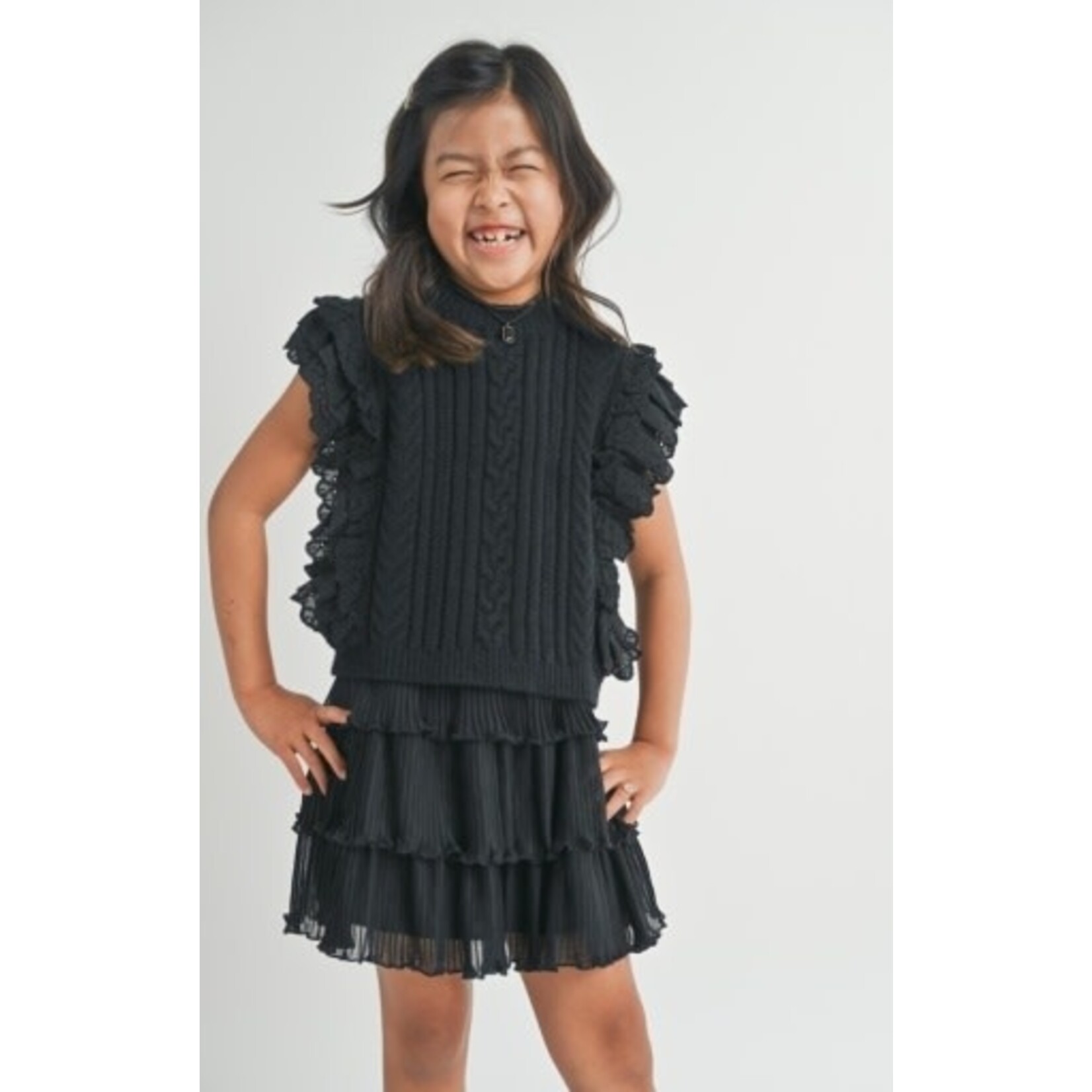 Sadie & Sage Black Vicky Sweater with Lace