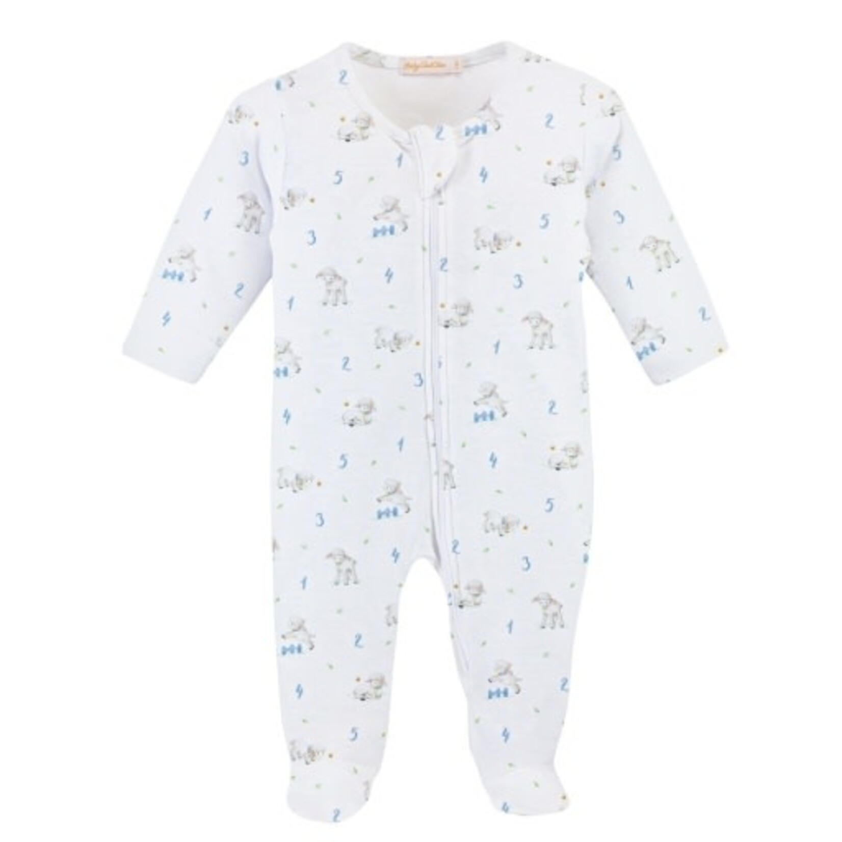 Baby Club Chic Blue Counting Sheep Zip Footie