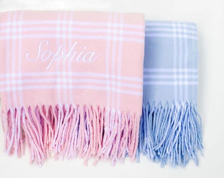 A Soft Idea ASI Check Flannel Fringe Blanket