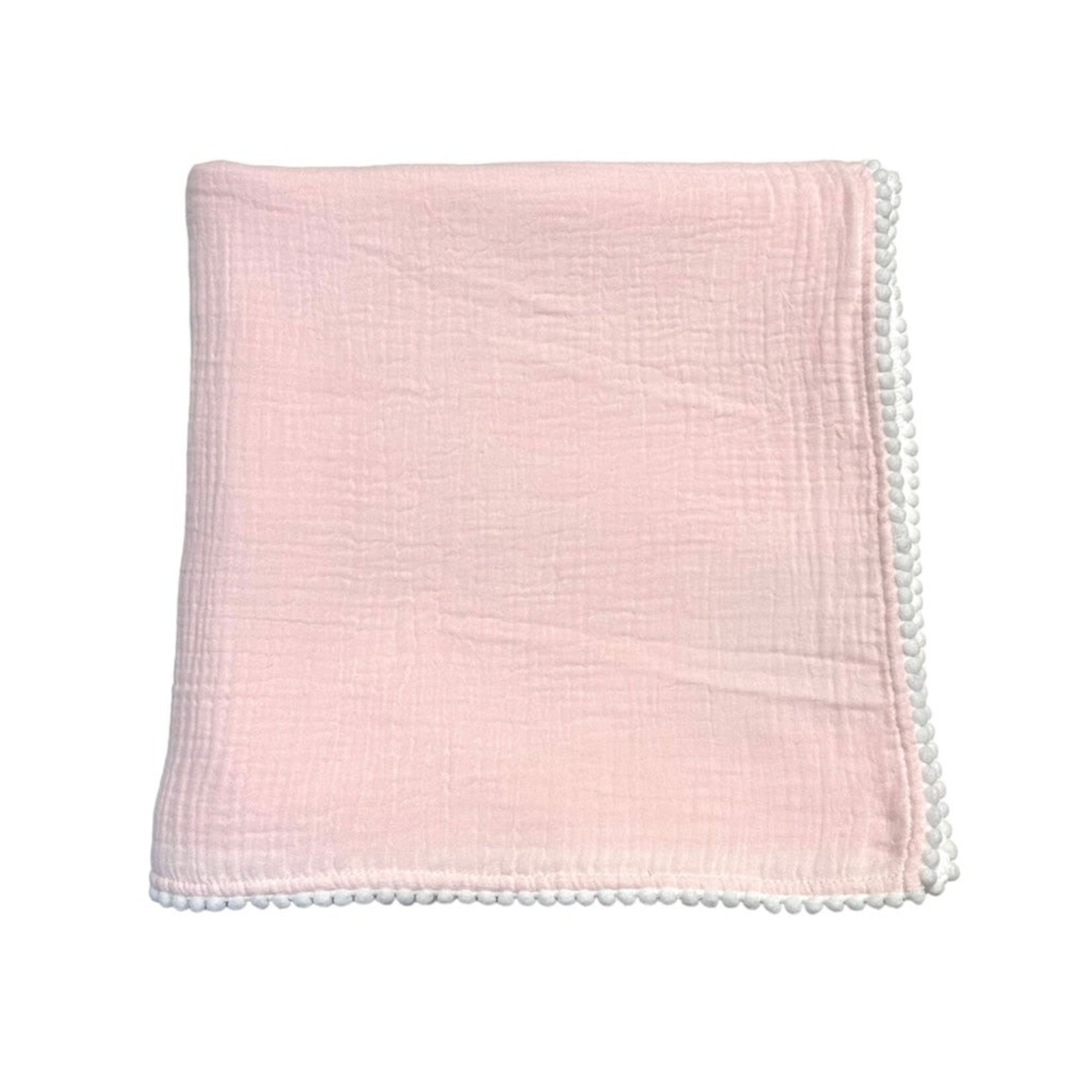 A Soft Idea Swaddle Blanket w/Pom Pom Edge