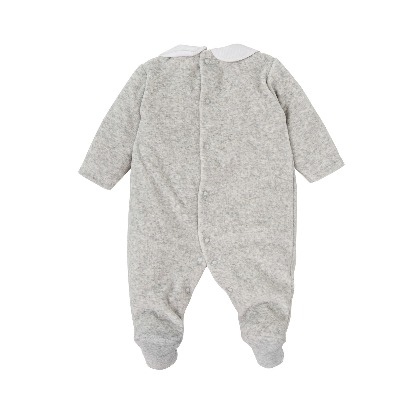 Babidu Heathered Grey Velour Footie