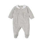 Babidu Heathered Grey Velour Footie