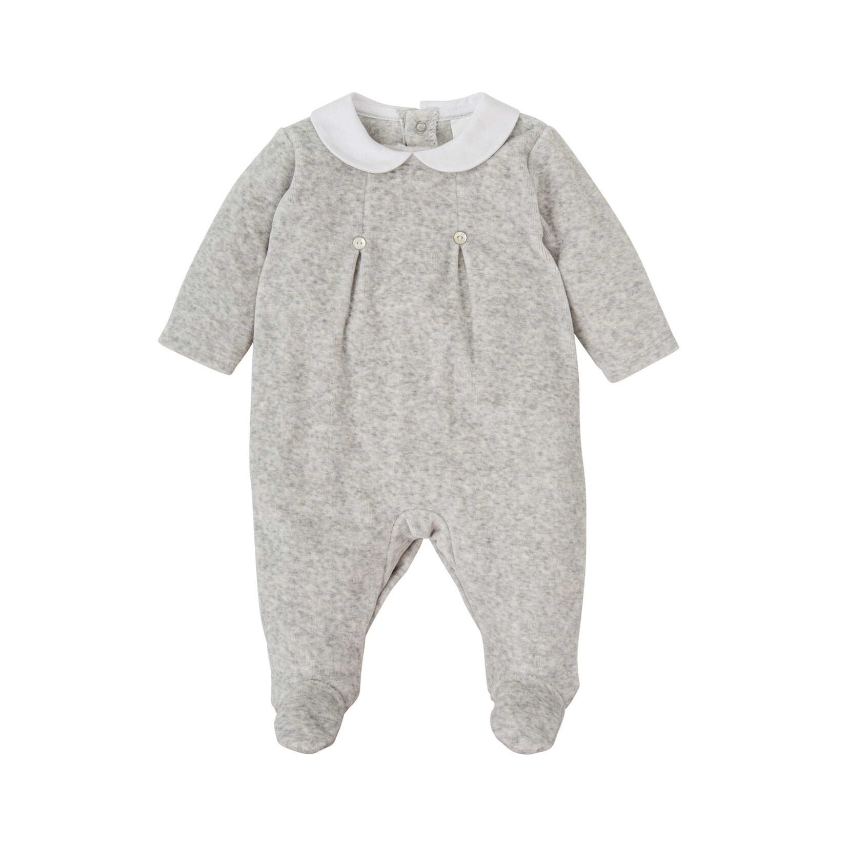 Babidu Heathered Grey Velour Footie