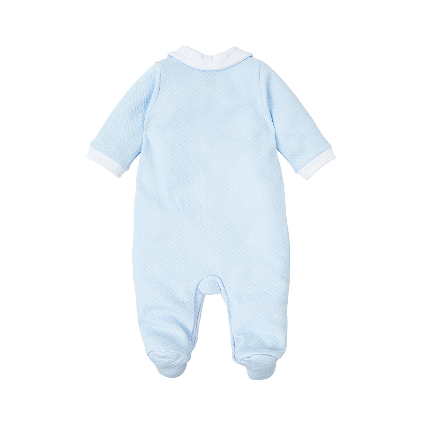 Babidu Blue Quilted Collared Footie