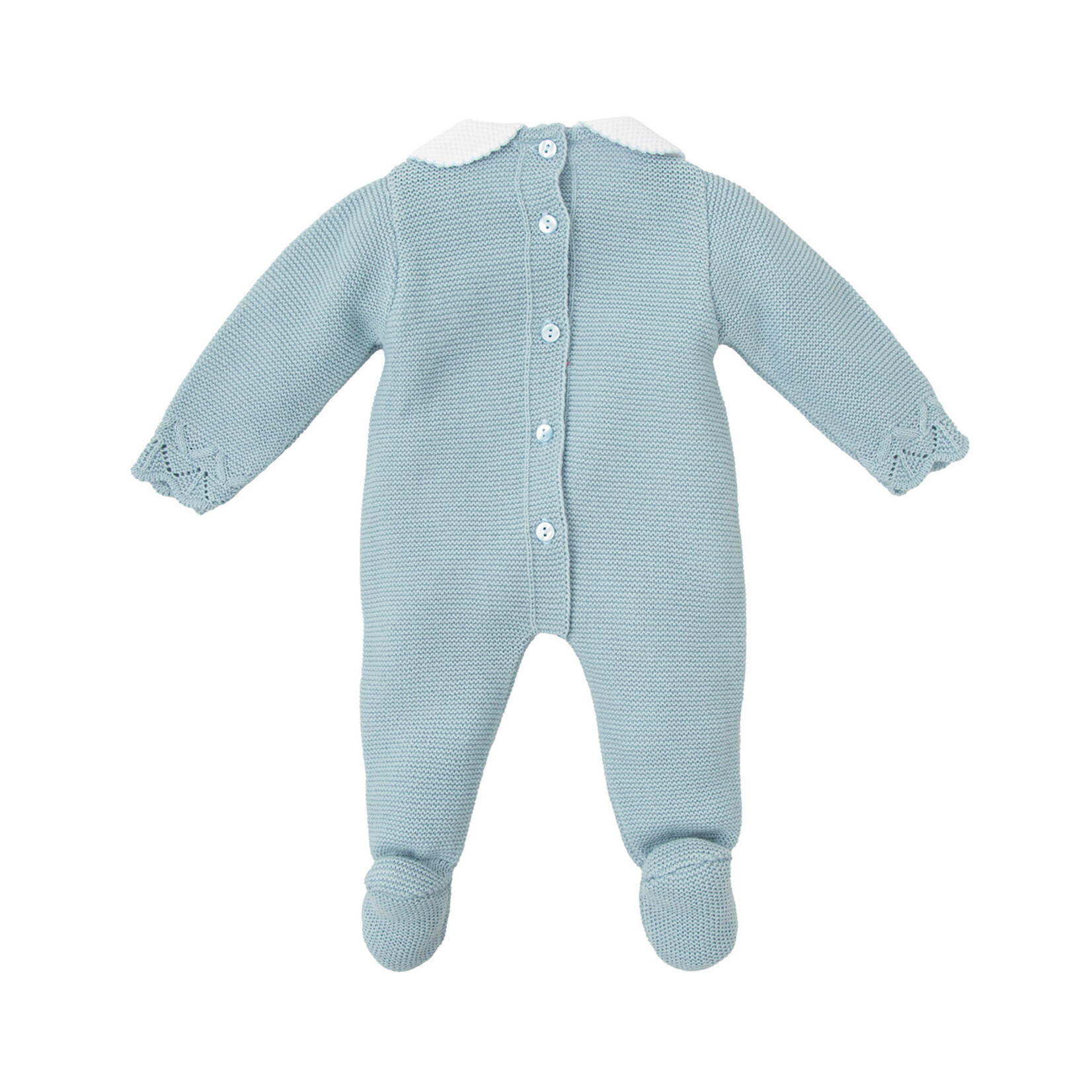 Babidu Blue Sweater Collared Footie