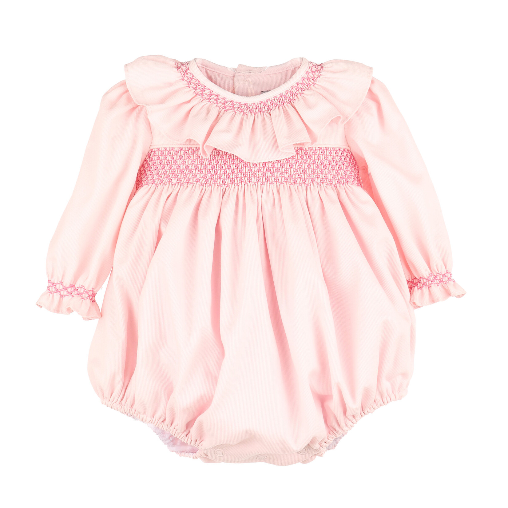 Sophie & Lucas Pink Smocked Bubble