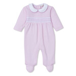 Kissy Kissy Pink Smocked Footie CLBF24