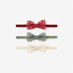 Elegant Baby Christmas Lacey Bow Headband 3PK