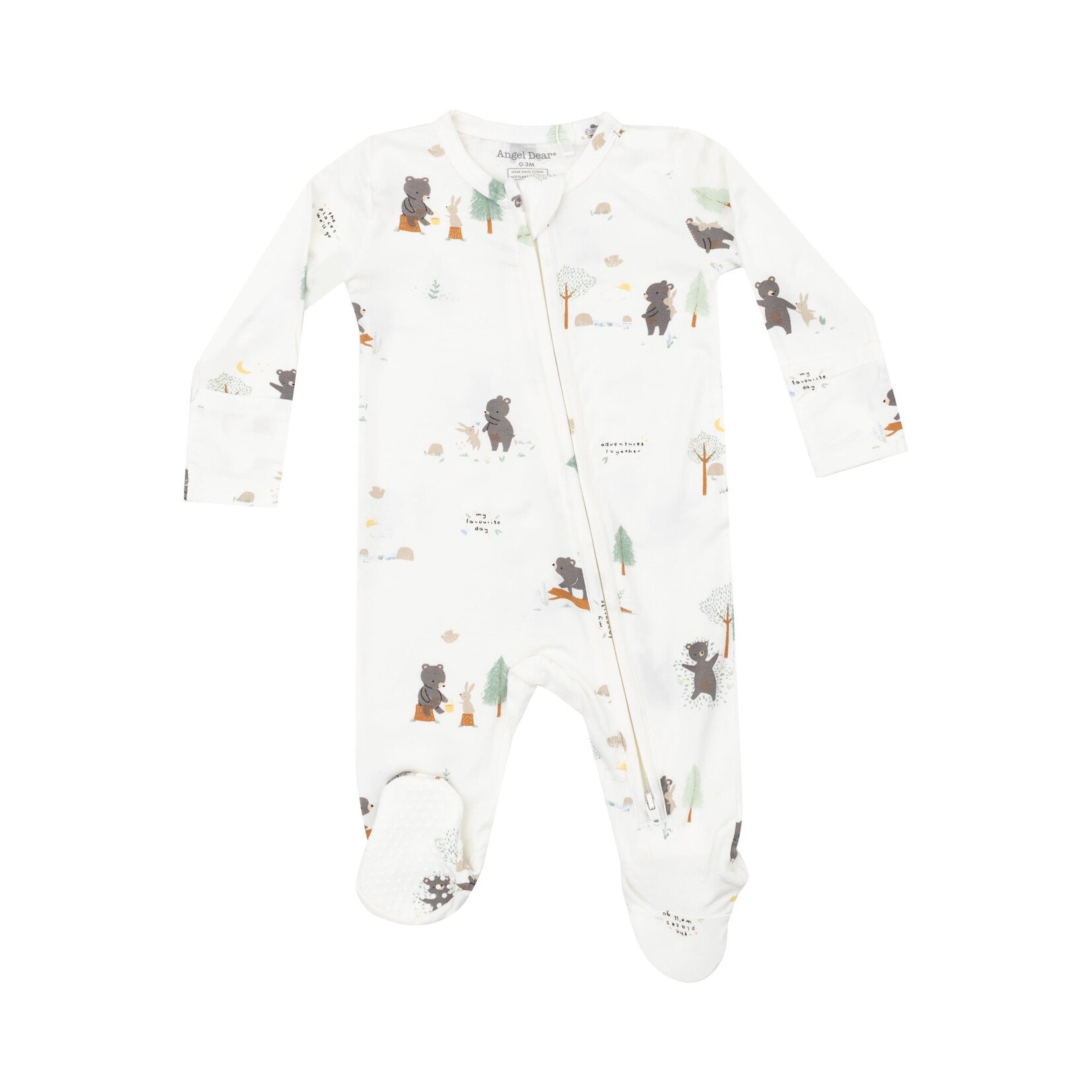 Angel Dear Bear and Bunny 2-Way Zip Footie