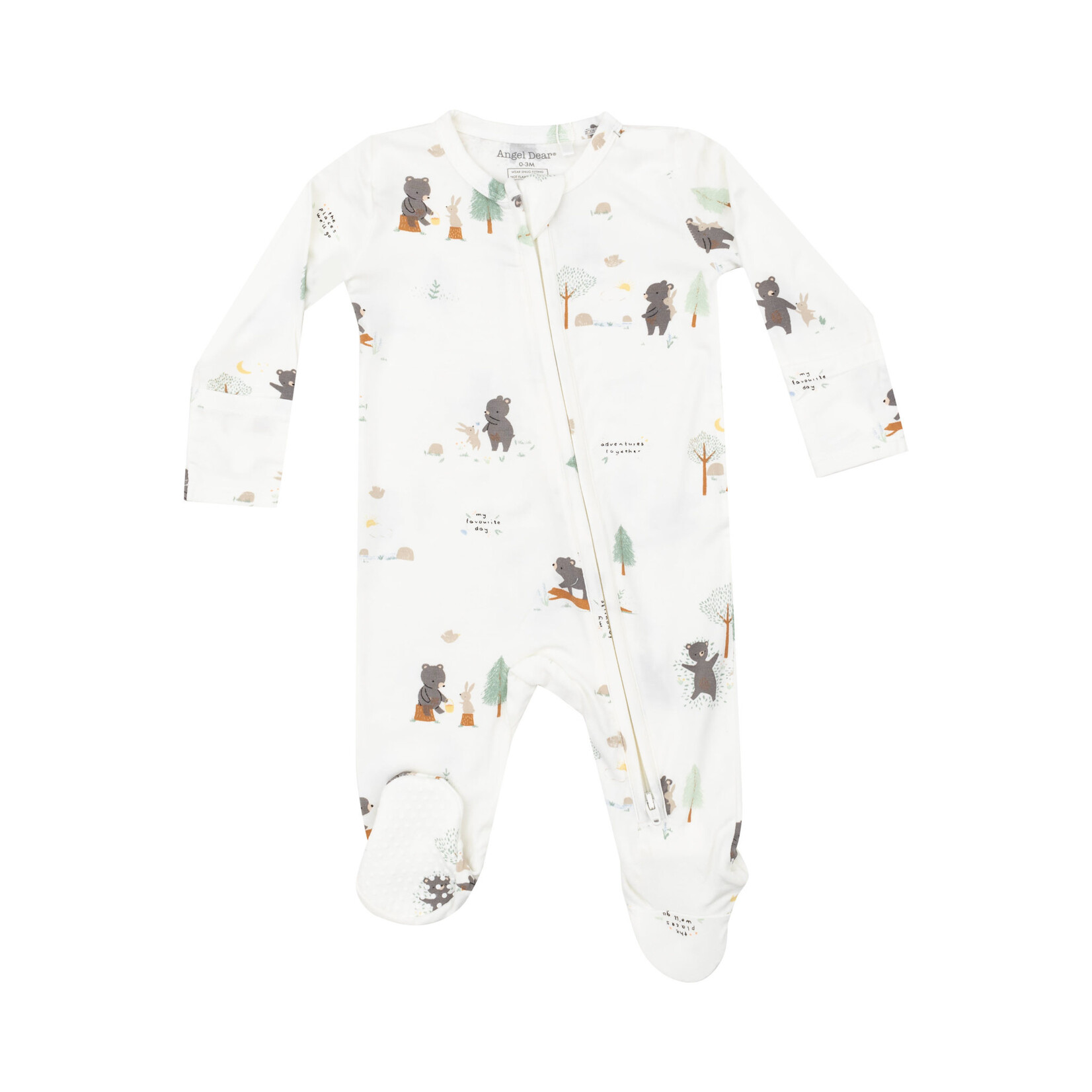 Angel Dear Bear and Bunny 2-Way Zip Footie