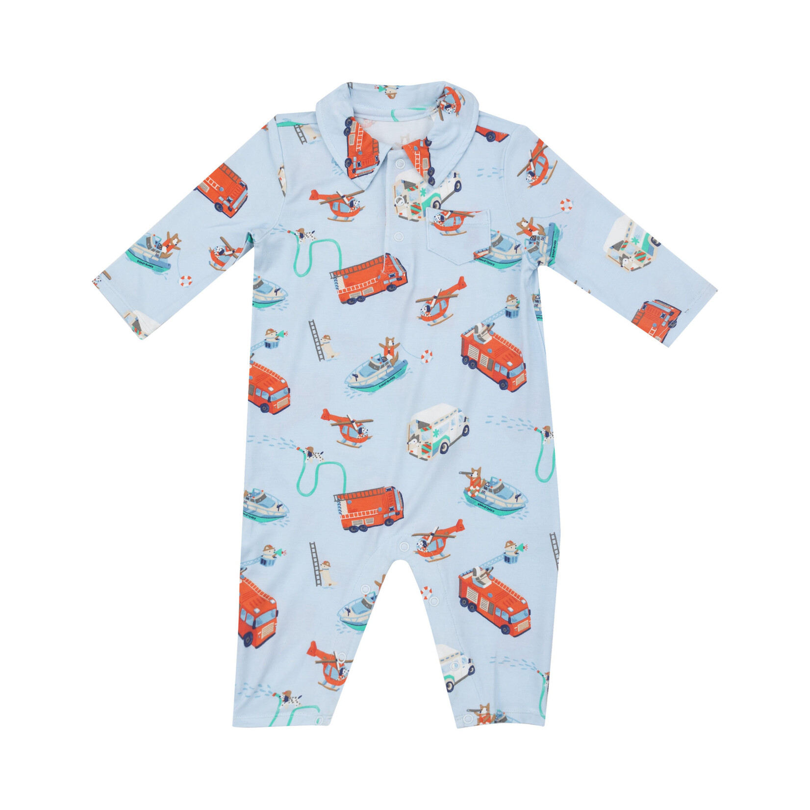 Angel Dear Rescue Vehicle Dogs Polo Romper