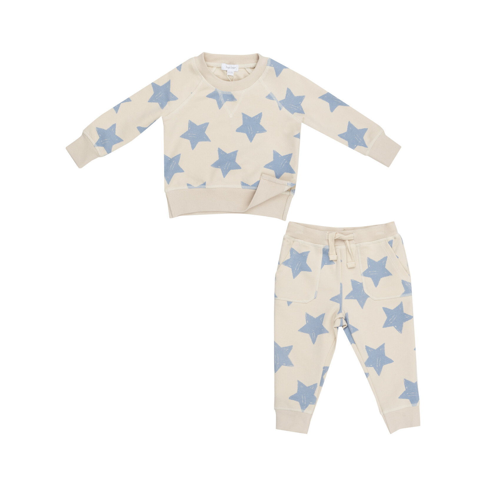 Angel Dear Sketchy Stars Blue Jogger Set