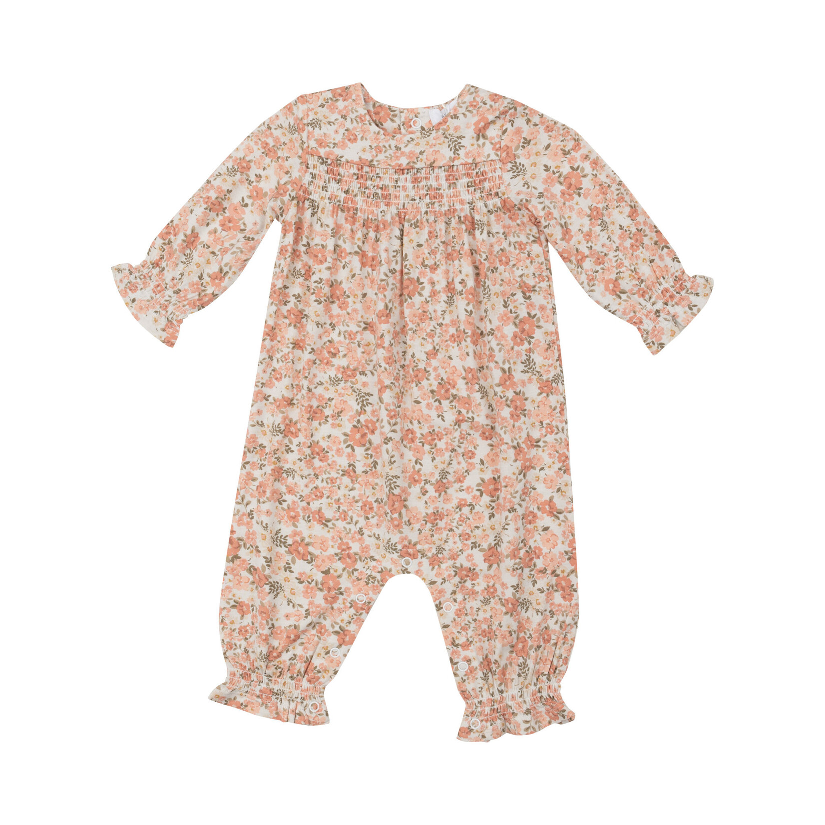 Angel Dear Sweet Rose Calico Smocked Romper